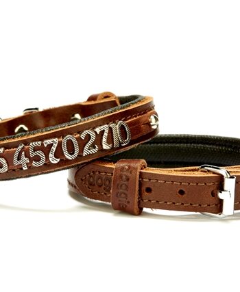 Doggie Deri İsimlikli Köpek Tasması 2x30-35 cm Kahverengi