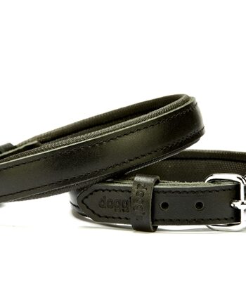 Doggie El Yapımı Konforlu Deri Köpek Tasması 2x35-40 cm Siyah