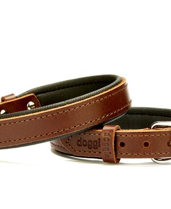 Doggie El Yapımı Konforlu Deri Köpek Tasması 2x35-40 cm Kahverengi