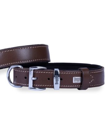 Doggie El Yapımı Konforlu Deri Köpek Tasması 2,5x37-45 cm Kahverengi