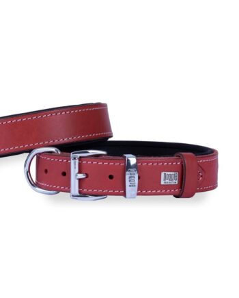 Doggie El Yapımı Konforlu Deri Köpek Tasması 2,5x37-45 cm Kırmızı