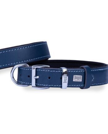 Doggie El Yapımı Konforlu Deri Köpek Tasması 2,5x37-45 cm Mavi