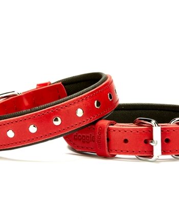 Doggie Deri Rivetli Köpek Tasması 2,5x37-45 cm Kırmızı