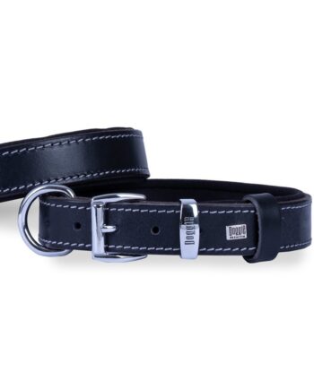 Doggie El Yapımı Konforlu Deri Köpek Tasması 3x42-50 cm Siyah