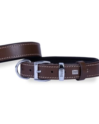 Doggie El Yapımı Konforlu Deri Köpek Tasması 3x42-50 cm Kahverengi