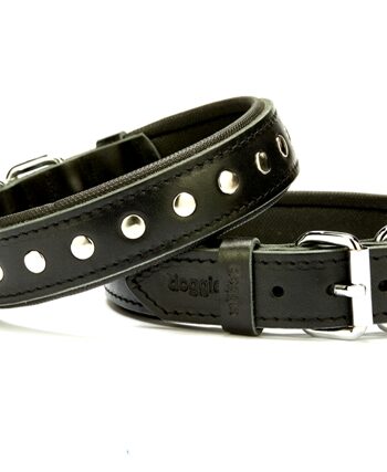 Doggie Deri Rivetli Köpek Tasması 3x42-50 cm Siyah