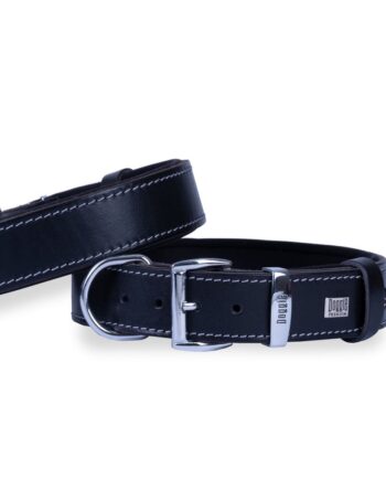 Doggie El Yapımı Konforlu Deri Köpek Tasması 3,5x52-60cm Siyah