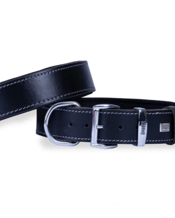 Doggie El Yapımı Konforlu Deri Köpek Tasması 4x52-60 cm Siyah