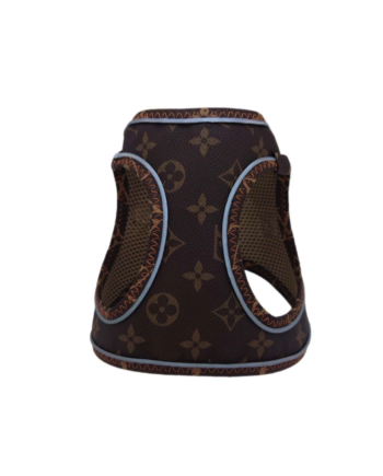 Üç Kilitli Deri Kedi Köpek Göğüs Tasması 28-34 cm X-Small Kahverengi
