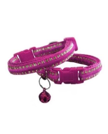 Simli Kedi Köpek Tasması Min:20-Max:30 cm Pembe