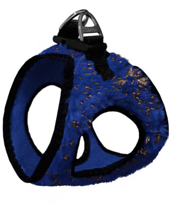 Üç Kilitli Simli Peluş Kedi Köpek Göğüs Tasması 28-34 cm X-Small Lacivert
