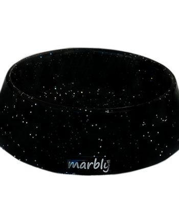 Marbly Siyah Galaxy Mermerit Kedi Köpek Mama Su Kabı 470 ml