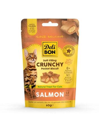 Delibon Cruncy İçi Dolgulu Ödül Bisküvisi - Somonlu 60gr