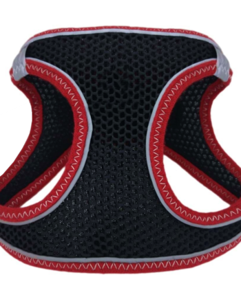 Üç Kilitli Sportif Kedi Köpek Göğüs Tasması 30-38 cm Small Kırmızı-Siyah