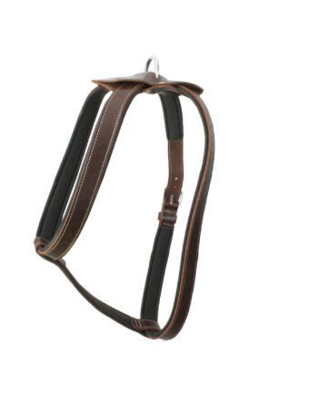 Doggie Konforlu Deriden El Yapımı Köpek Göğüs Tasması 1,5 x 30-45 cm Kahverengi