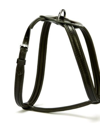 Doggie Konforlu Deriden El Yapımı Köpek Göğüs Tasması 1,5 x 30-45 cm Siyah