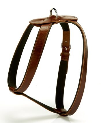 Doggie Konforlu Deriden El Yapımı Köpek Göğüs Tasması 2 x 50-70 cm Kahverengi