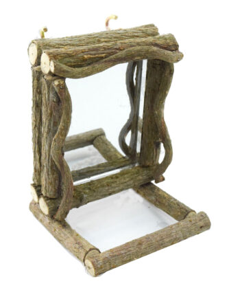Markapet Doğal Tünekli Kuş Aynası Kafes Askılı 7x9x11 cm