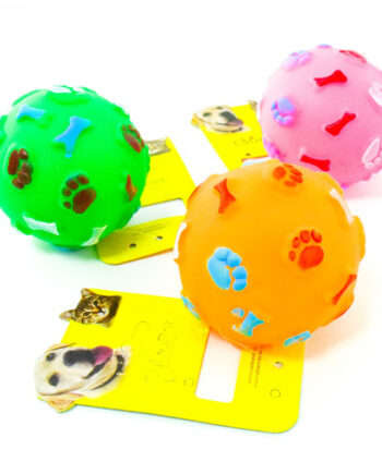 Cado Pet Sesli Pati ve Kemik Desenli Köpek Oyuncak Top 7 cm