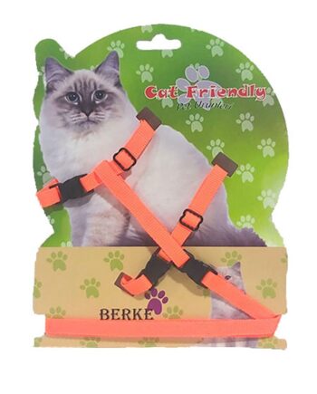 Kedi Göğüs Bel Tasması Dokuma 22/36 cm Turuncu