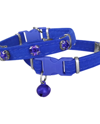 Markapet Kadife Kedi Boyun Tasması Taşlı 20-32 cm Mavi