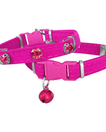 Markapet Kadife Kedi Boyun Tasması Taşlı 20-32 cm Pembe