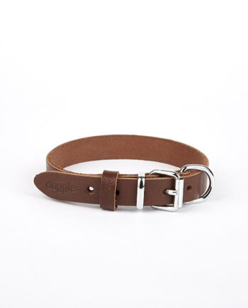 Doggie Deri El Yapımı Köpek Boyun Tasması 2x35-40 cm Kahverengi