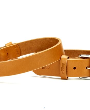 Doggie Deri El Yapımı Köpek Boyun Tasması 1,5x32-37 cm Kamel