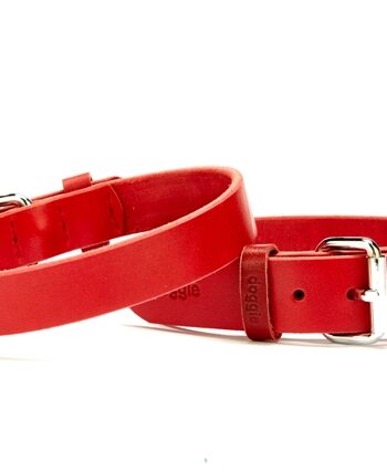 Doggie Deri El Yapımı Köpek Boyun Tasması 1,5x32-37 cm Kırmızı