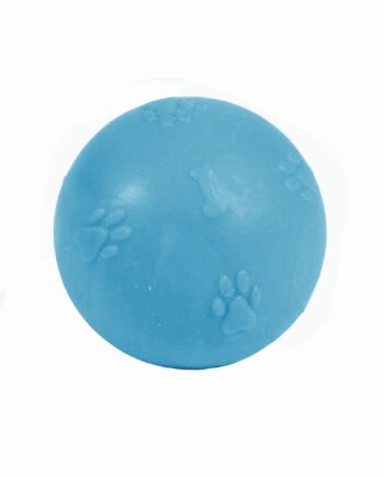 Pati Desenli Termoplastik Sert Köpek Oyun Topu 6 cm Small Mavi