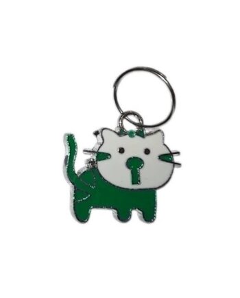 Kedi Köpek Tasma Aksesuarı Kedili İsimlik 1.5×2 cm Yeşil