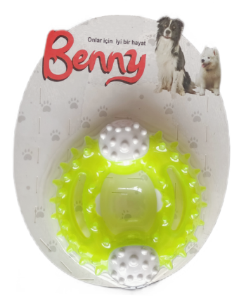 Benny Diş Kaşıma Köpek Oyuncağı Yuvarlak 9,5 cm Neon Yeşil
