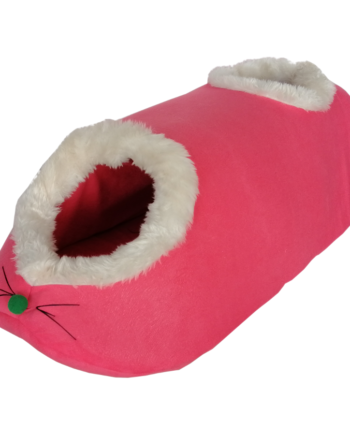 Flipper Tay Tüyü Kedi Oyun Tünel Yatağı 30 x 75 cm Koyu Pembe