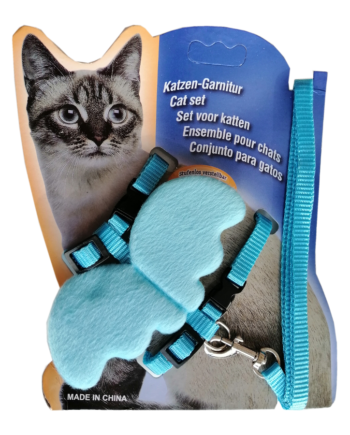 Atlantik Kanatlı Melek Kedi Göğüs Bel Tasması 20*32 cm Turkuaz