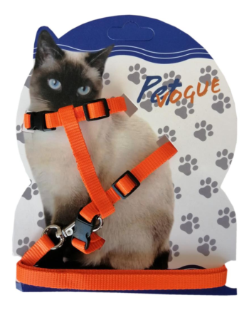 Markapet Kedi Göğüs Bel Tasma Takımı Medium Turuncu 20*32-120 cm