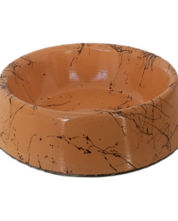 Markapet Elegans Seri Mermerit Kaymaz Tabanlı Kedi Köpek Mama Su Kabı 750 ml 24 oz Turuncu