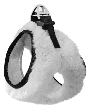 Üç Kilitli Peluş Kedi Köpek Göğüs Tasması 30-38 cm Small Beyaz