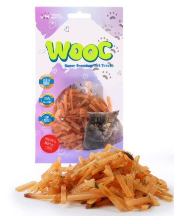 Wooc Chicken Broccoli Strips Doğal Et Kedi Ödül Maması 40gr