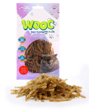 Wooc Chicken&seaweed Mini Strips Doğal Et Kedi Ödül Maması 40gr