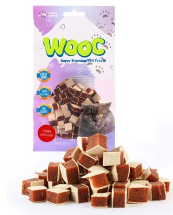 Wooc Chicken Liver & Fish Doğal Et Kedi Ödül Maması 40 gr
