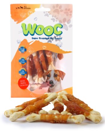 Wooc Dog Tavuk Sargılı Kalsiyum Kemikli Köpek Ödül Maması 80 GR