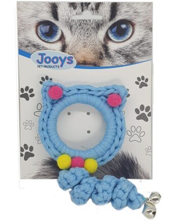 Markapet Jooys Zilli Kedi Örgü İpi 15 cm Mavi