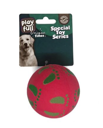 Playfull Zıplayan Köpek Oyun Topu 6,3 Cm Kırmızı Ayak Desenli