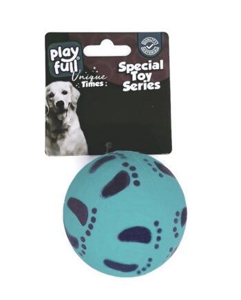 Playfull Zıplayan Köpek Oyun Topu 6,3 Cm Mavi Ayak Desenli