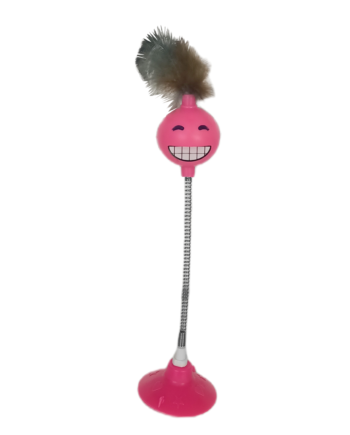 Markapet Yaylı Vantuzlu Hacıyatmaz Kedi Oyuncağı 30 cm Pembe
