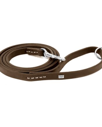 Doggie Eğitim Serisi Yağlı Gerçek Deriden Köpek Gezdirme Kayış 1,1 xm x 160 cm Kamel