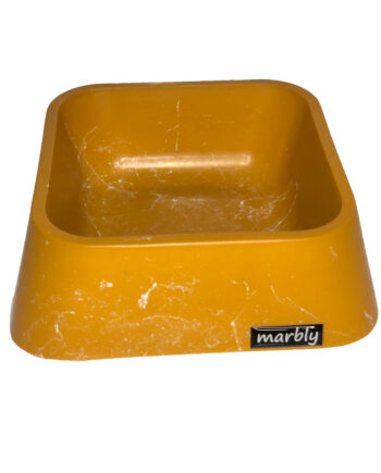 Marbly Sarı Dalgalı Mermerit Köpek Mama Su Kabı 500 ml