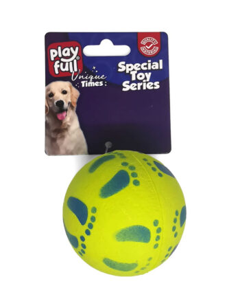 Playfull Zıplayan Köpek Oyun Topu 6,3 Cm Yeşil Ayak Desenli