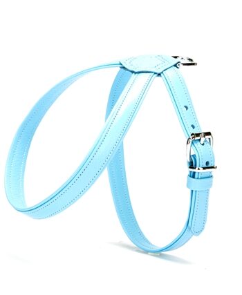Doggie Flotter El Yapımı Deri Köpek Göğüs Tasması 29 cm x 40 cm Mavi