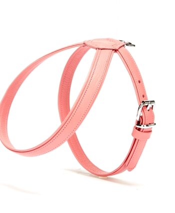 Doggie Flotter El Yapımı Deri Köpek Göğüs Tasması 21 cm x 30 cm Pembe
